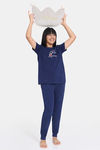 Zivame Girls Disney Knit Cotton Loungewear Set - Medieval Blue — thumbnail 4